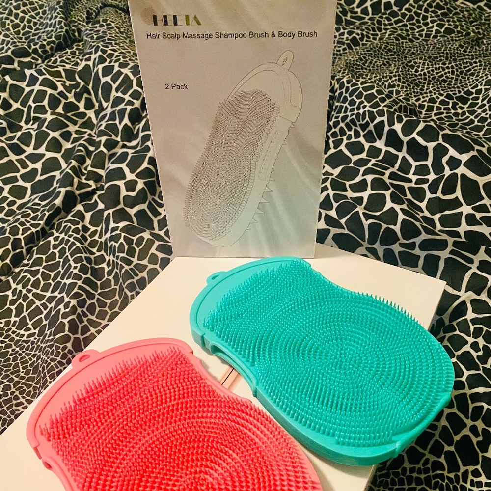HEETA Hair Scalp Massage Shampoo Brush& Body Brush 2 Pack